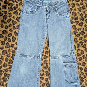 Vintage 90s KikGirl Wide Leg Rave Skater Jeans size 7 13” Leg Opening